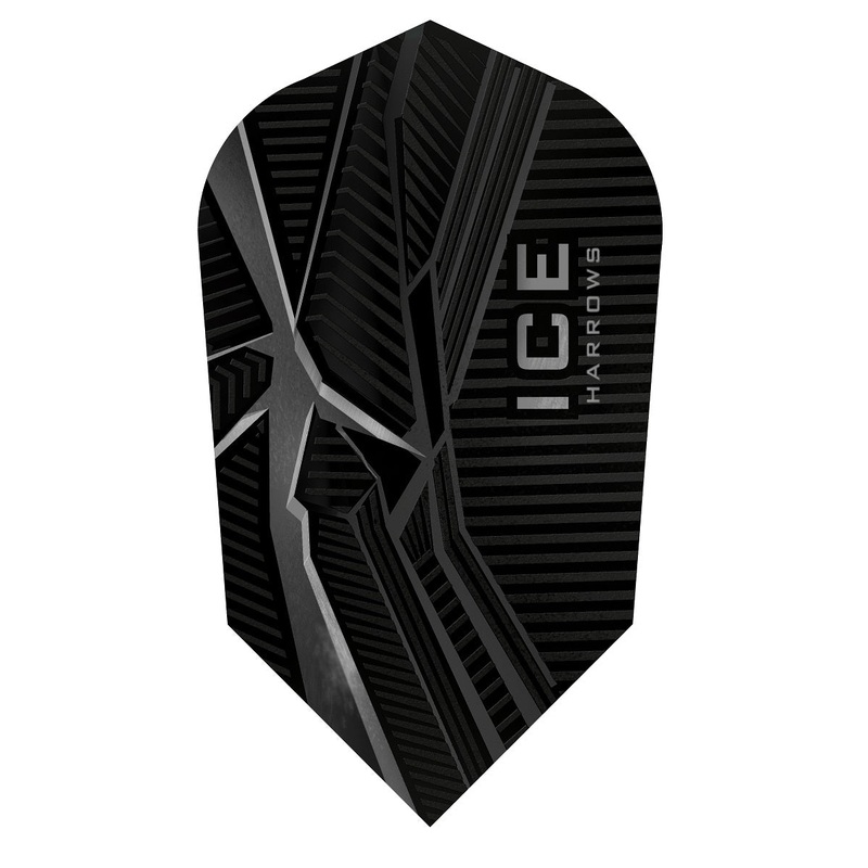 ICE Recut Black Slim Dart Flights By Harrows Black