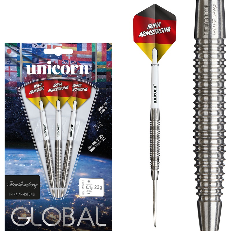 Irina Armstrong 90% Tungsten Steel Tip Darts by Unicorn 23 Gram