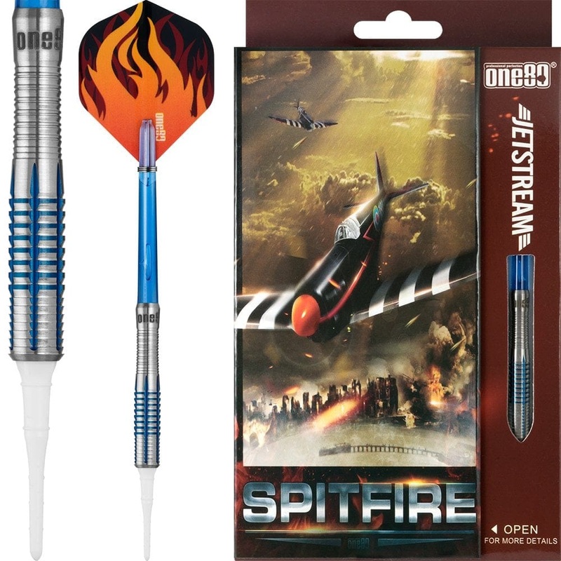 *One80 Jetstream Darts – Soft Tip Tungsten – Blue – Spitfire 16g