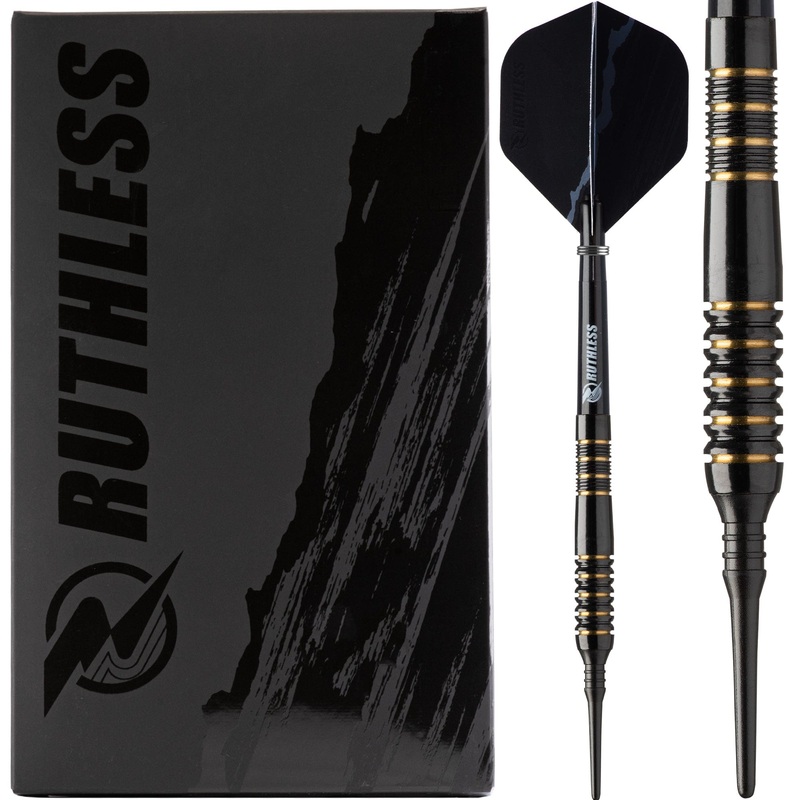 *Ruthless Black Wolf Darts – Soft Tip Tungsten – BW 16.0g – Gold Ring – 18g 18g