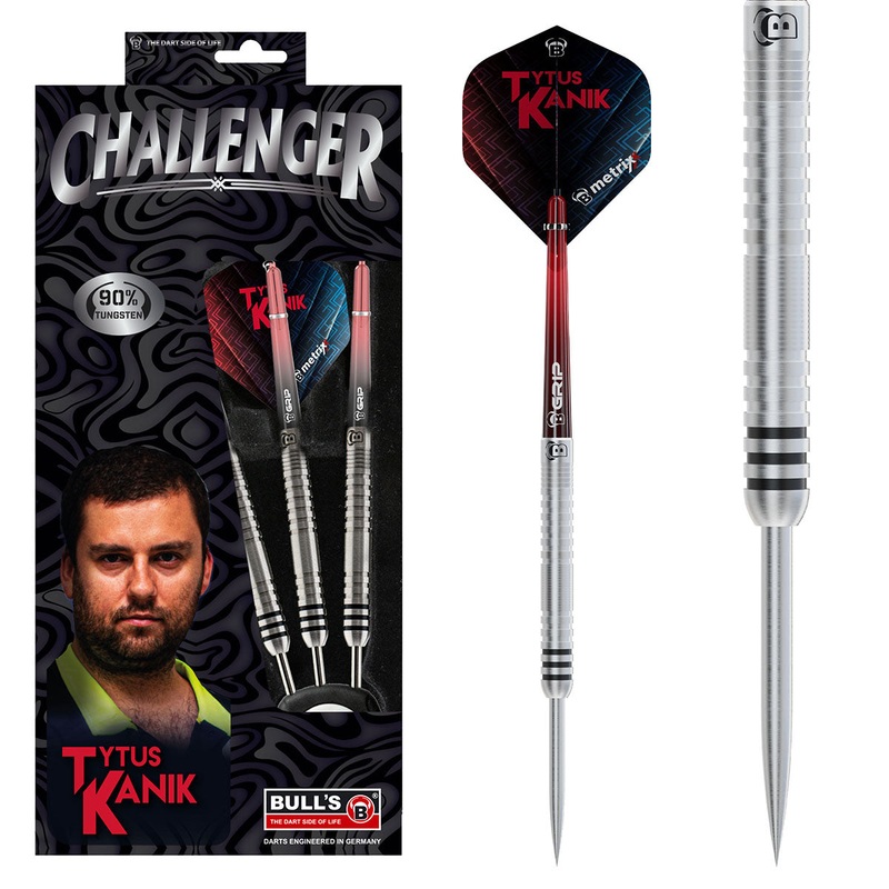 Tytus Kanik Challenger 90% Tungsten Steel Tip Darts by Bulls 22 Gram