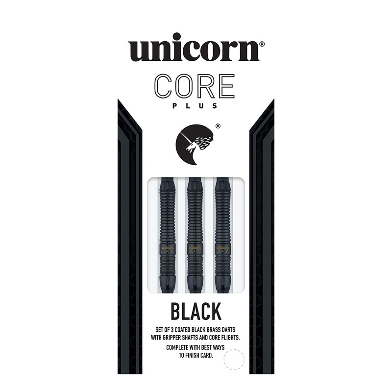 Unicorn Core Plus Black Brass Soft Tip Darts 16 grams