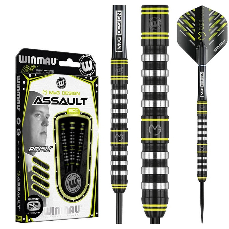 Winmau MvG Assault 90% Tungsten Steel Tip Darts 22 GRAM
