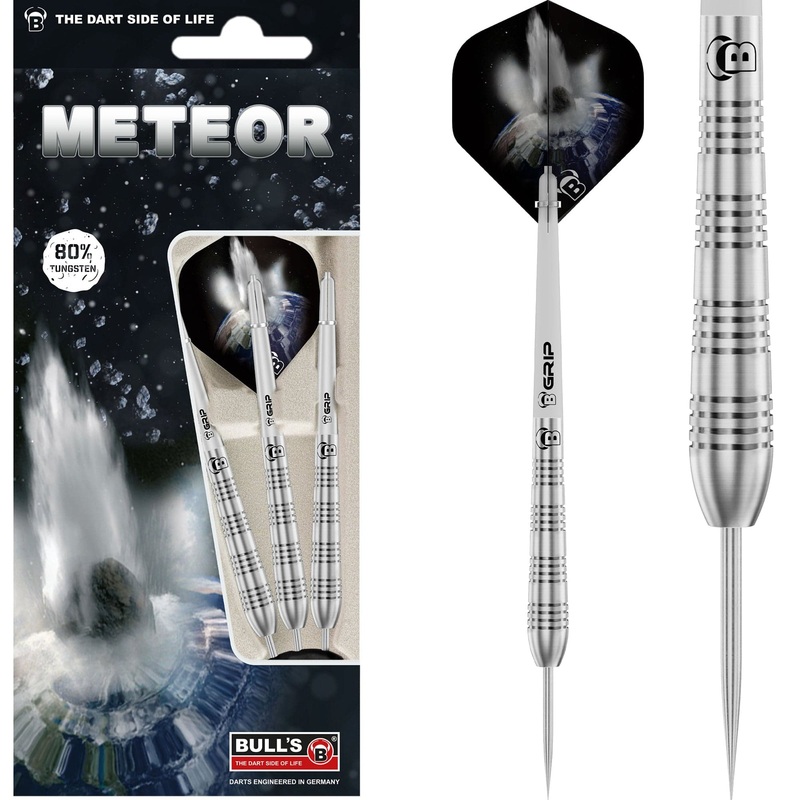 BULL’S Meteor Darts – Steel Tip – 80% Tungsten – MT11 – Torpedo Ring 27g