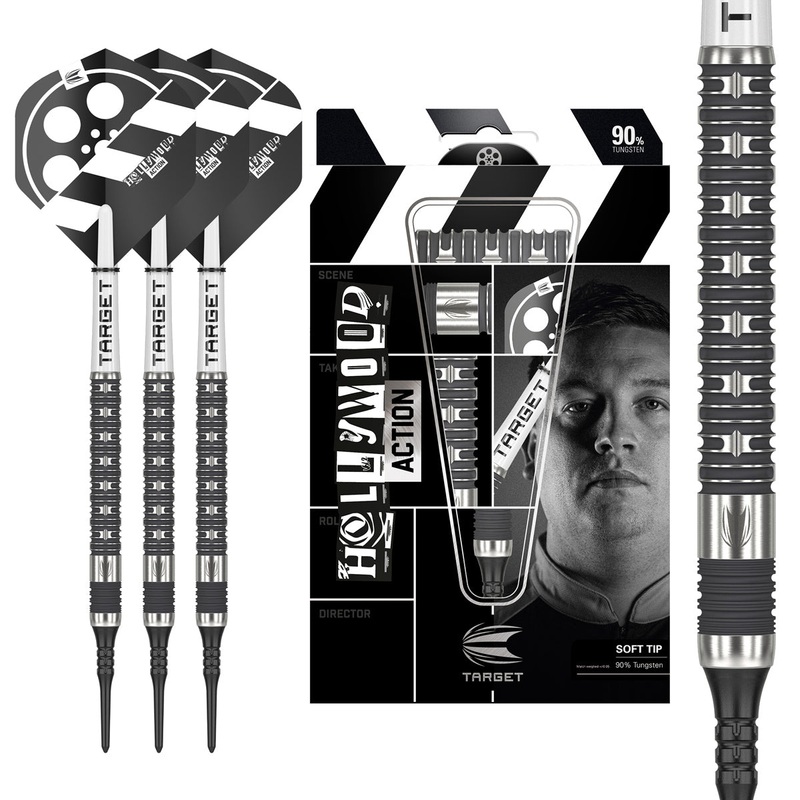 Hollywood Action 90% Tungsten Soft Tip Darts by Target 20 Gram