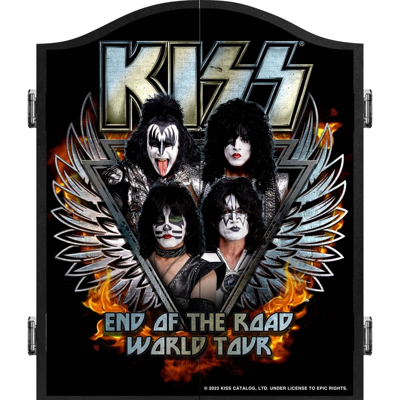 Kiss Dartboard Cabinet – Official Licensed – C8 – Premium Black – End of The Road