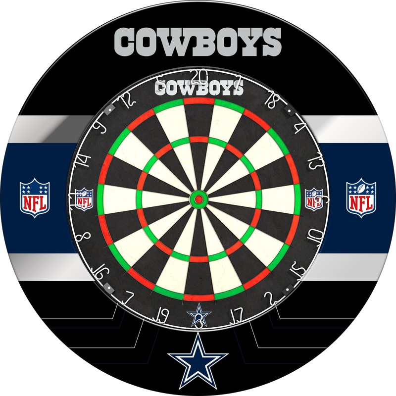 NFL – Printed Dartboard & Printed Surround – Official Licensed – Dallas Cowboys