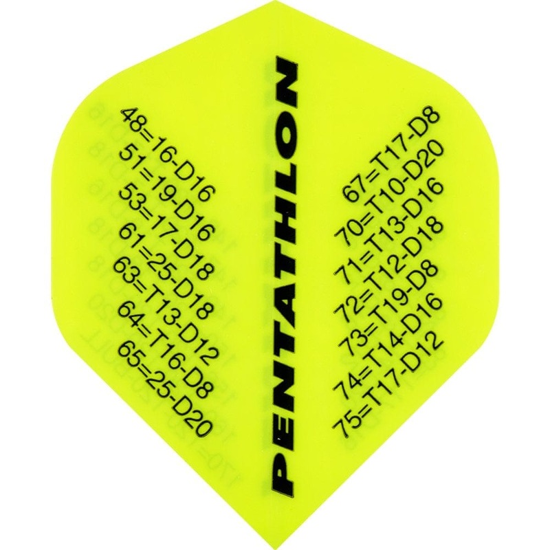 *Pentathlon Dart Flights – Extra Strong – Std – Yellow Checkouts