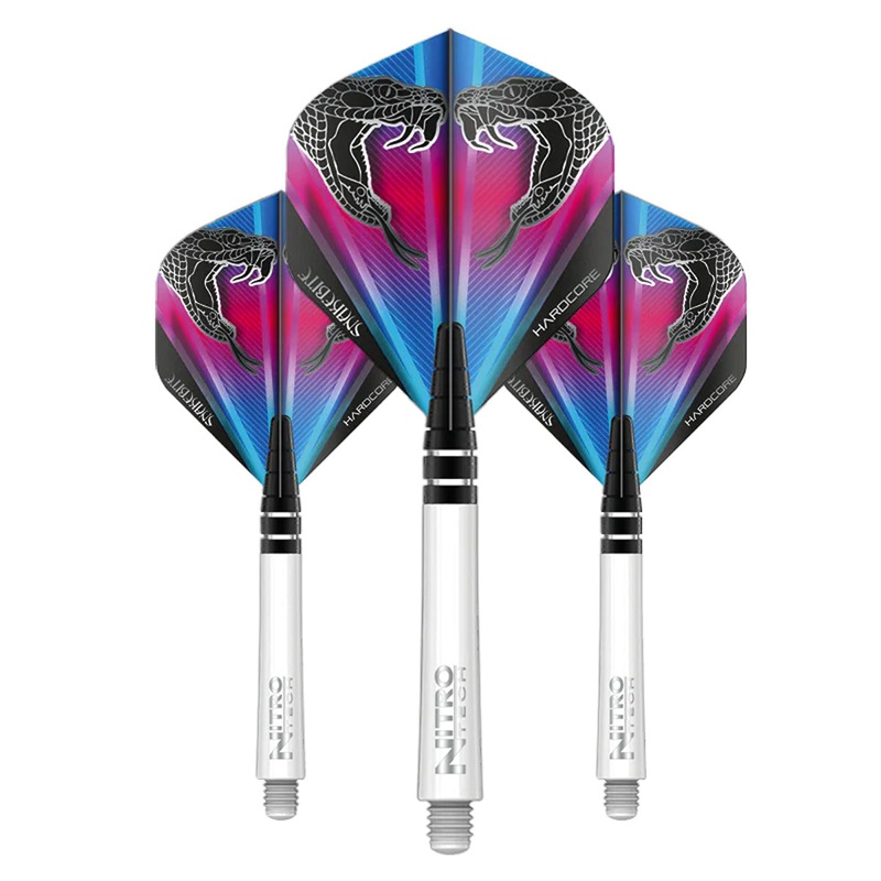 Peter Wright Snakebite Nitrotech & Hardcore Combo – White & Purple by Red Dragon – 3 Sets