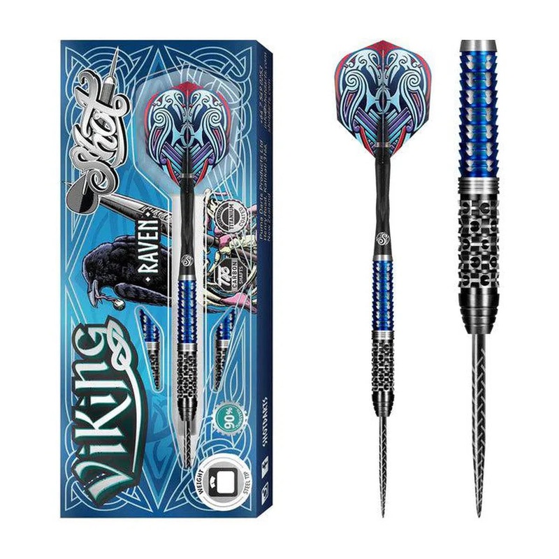 Shot Viking Raven 90% Tungsten Steel Tip Darts 22 GRAM