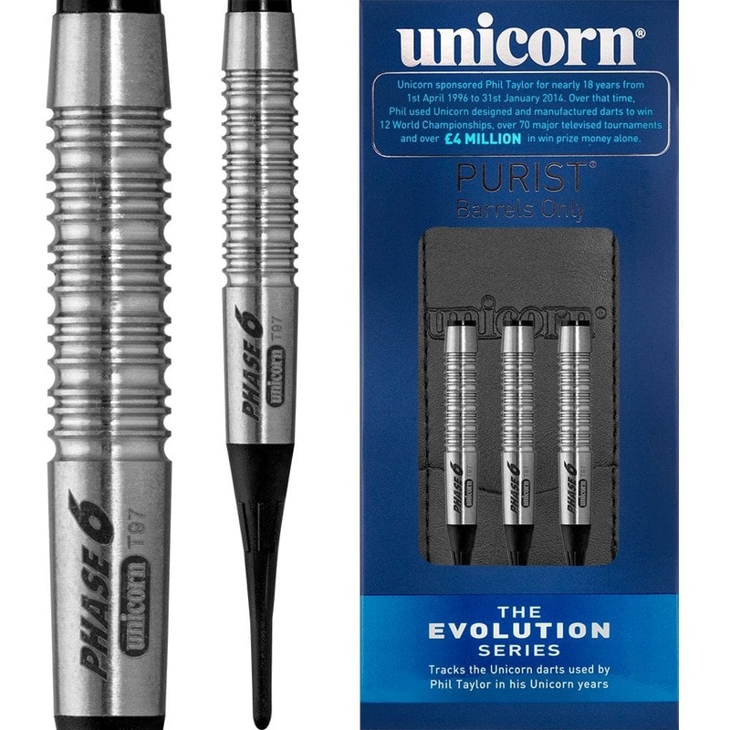 *Unicorn Evolution Darts – Soft Tip Tungsten – Phase 6 Purist 18g