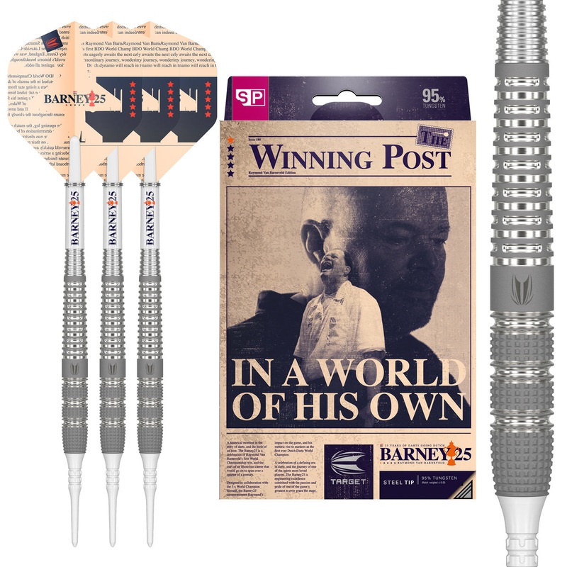 Barney 25 95% Tungsten Soft Tip Darts by Target 18 Gram