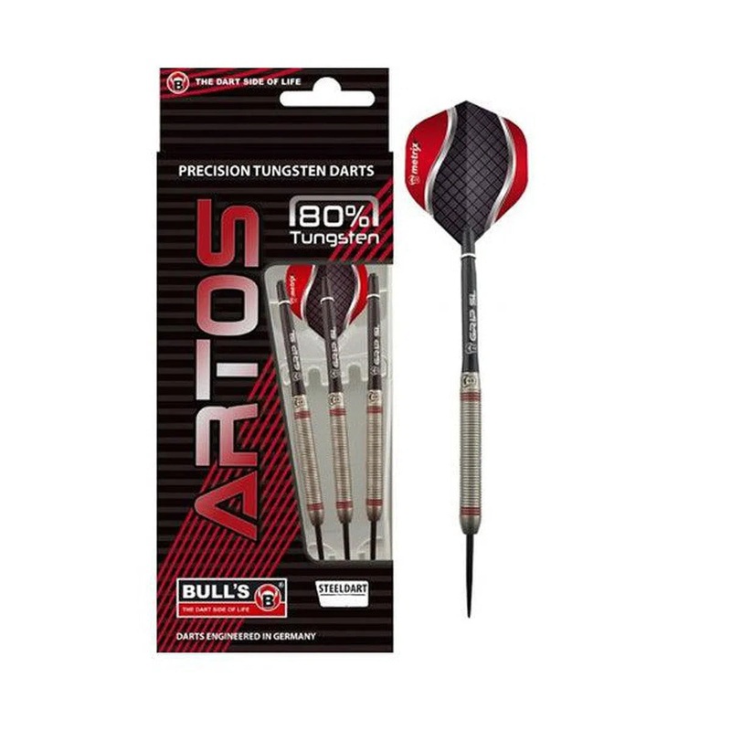 Bull’s DE Artos AR3 Red 80% Tungsten Steel Tip Darts 22 GRAM