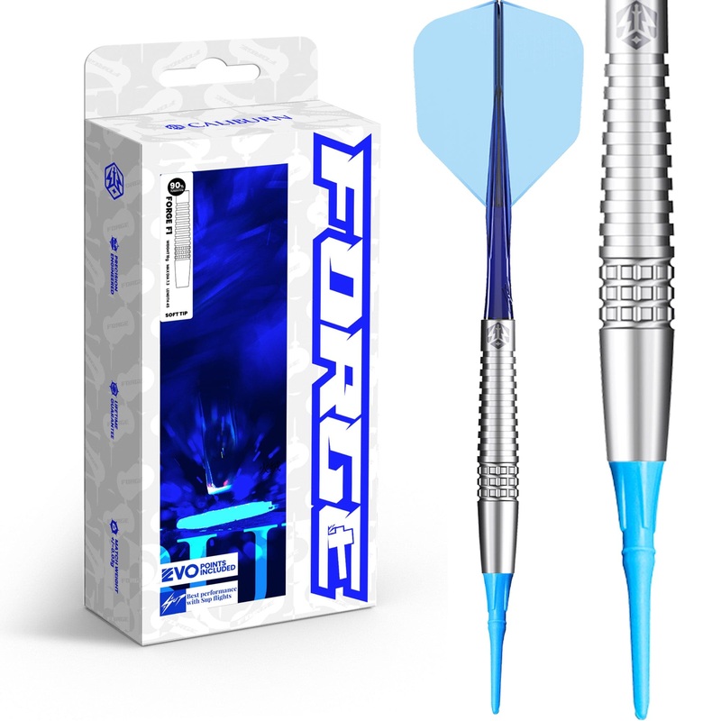 Caliburn Forge Darts – Soft Tip – 90% Tungsten – F1 – 19g