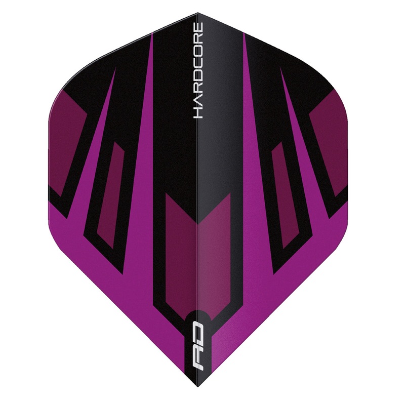 Hardcore Radical Purple & Black Fan Standard Dart Flights by Red Dragon