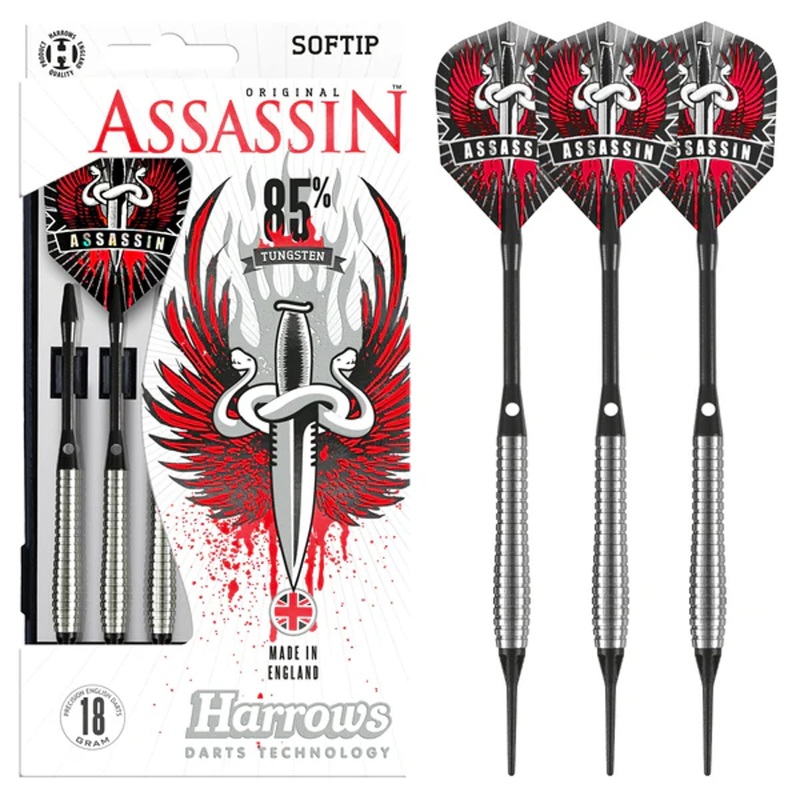 Harrows Assassin 85% Tungsten Ringed Style A Soft Tip Darts 18 Gram