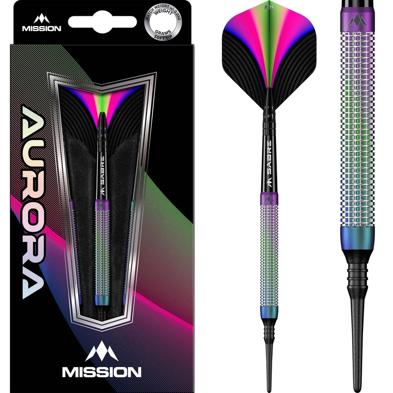 Mission Aurora Soft Tip Darts – 90% Tungsten – 18gm