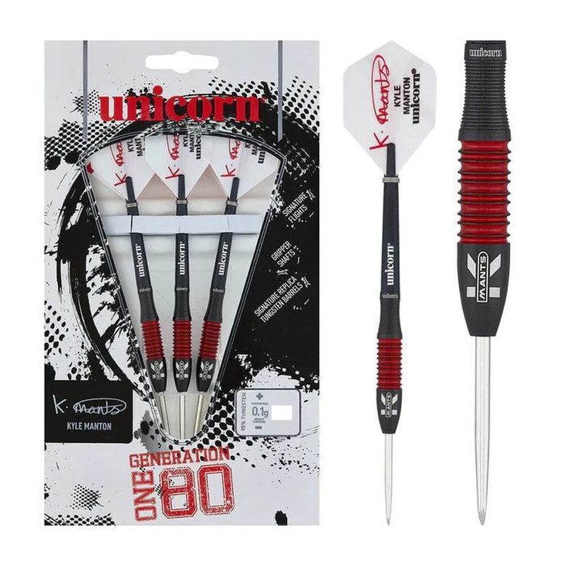 Unicorn Kyle Manton Gen2 180 95% Tungsten Steel Tip Darts 26 GRAM