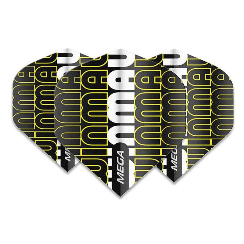 Winmau Mega Extra Thick Black & Yellow Flights – Black & Yellow