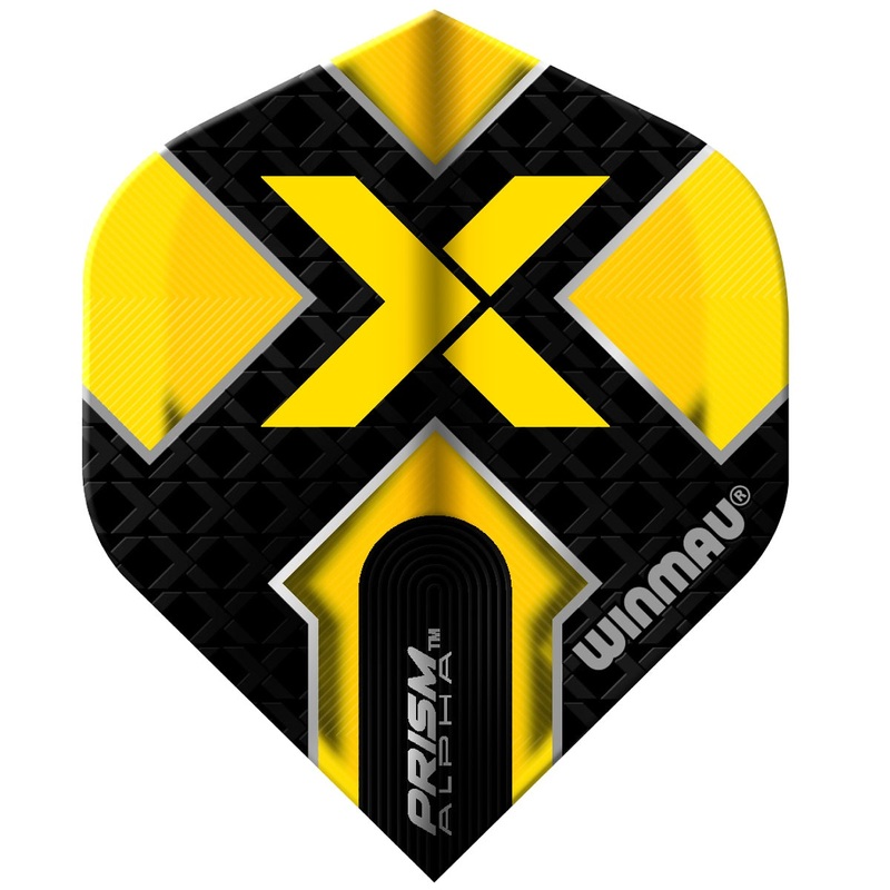Winmau Prism Alpha Yellow / Black Translucent Xtreme 2 Dart Flights Standard Yellow / Black