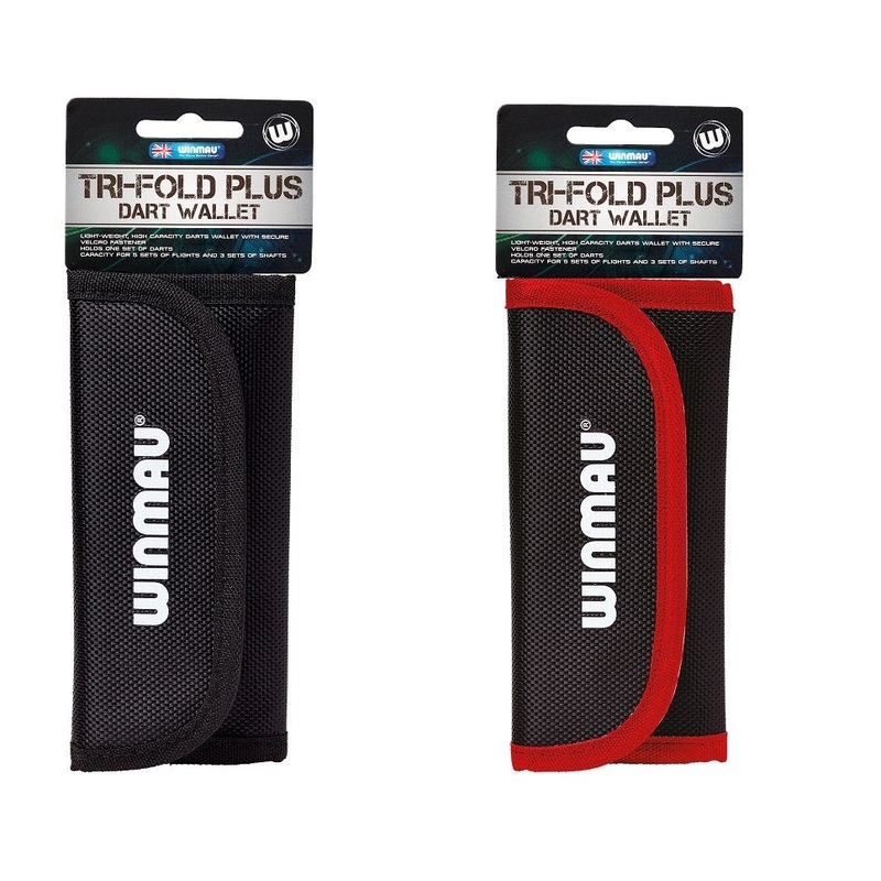 Winmau Tri-Fold Plus Darts Case / Wallet Black/Black