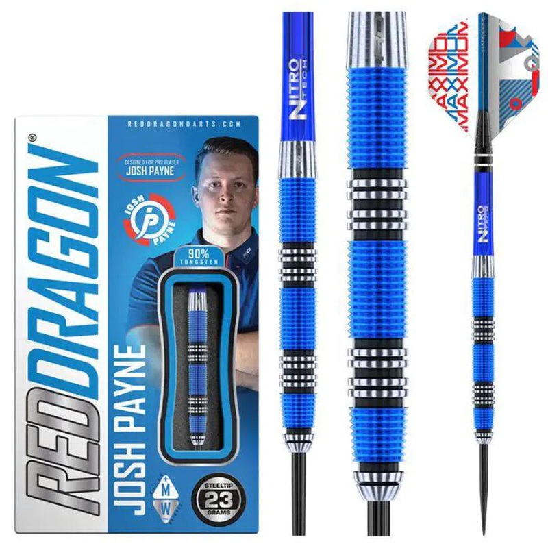 Red Dragon Josh Payne 90% Tungsten Steel Tip Darts 23 GRAM