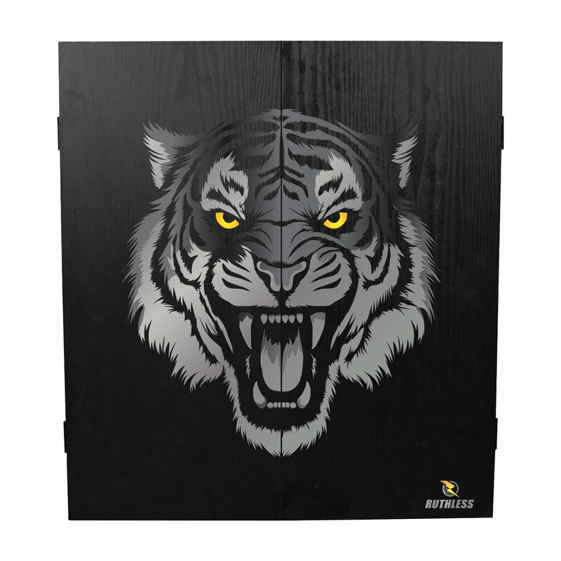 Ruthless Dartboard Cabinet – Square Design – Tiger