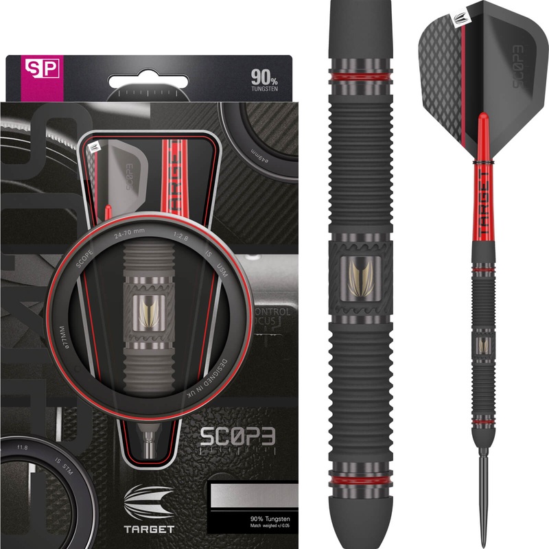 Target – Scope 01 Darts – Swiss Point – Steel Tip – 90% Tungsten – 22g 23g 24g 25g 22 grams