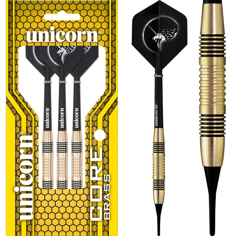 Unicorn Core Brass Darts – Soft Tip – Centre Grip 17g