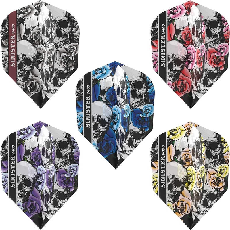 Viper V-100 Sinister Dart Flights – 100 Micron – Skulls – Std No2 Black