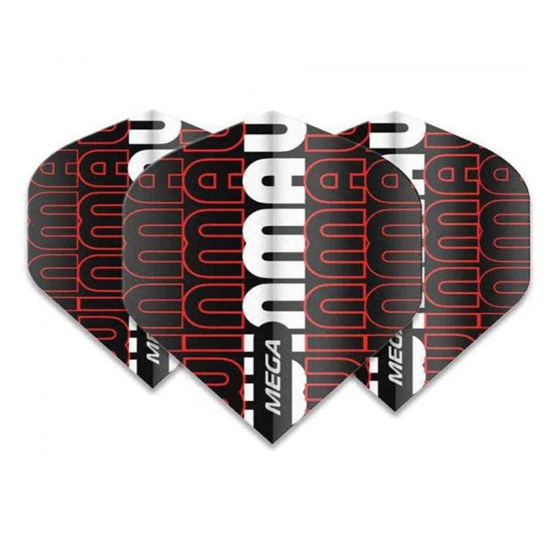 Winmau Mega Extra Thick Standard Black & Red Flights