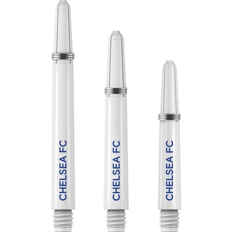 Chelsea Football Nylon Shafts – Official Licensed – Dart Stems with Springs – White – Medium Medium