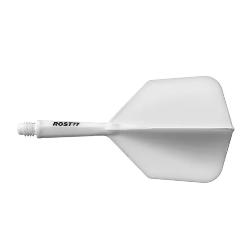 CUESOUL ROST 77 Integrated Dart Shaft & Flight – Big Wing Shape –  Long – White White Long (33mm in length excluding thread) Big Wing