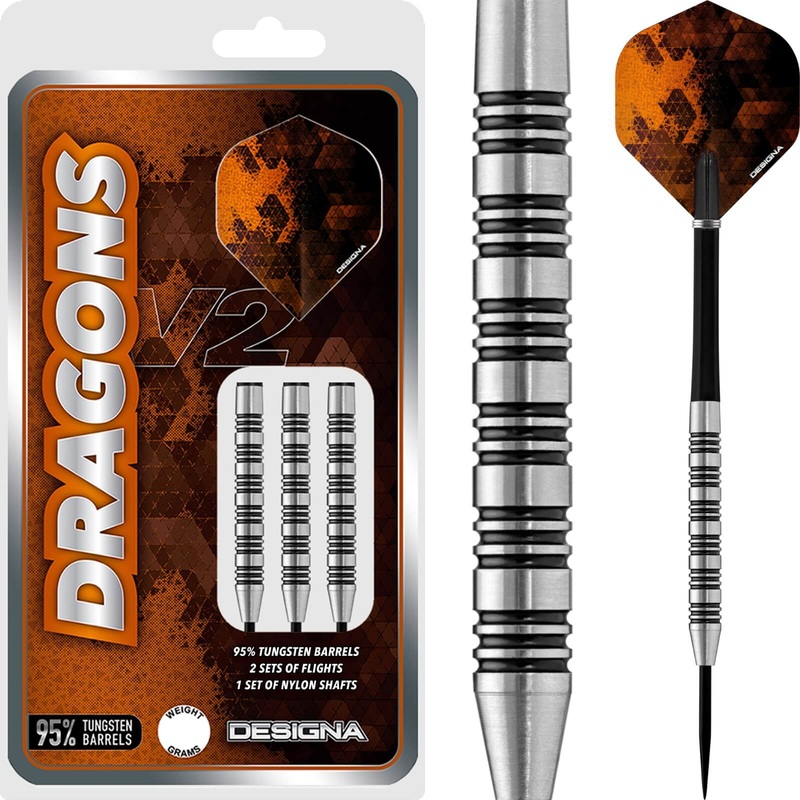 Designa – Dragons 95 V2 M1 Darts – Steel Tip – 95% Tungsten – 21g 23g 25g 21 grams