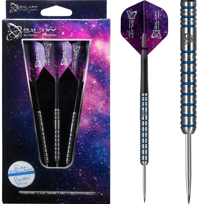 *Galaxy Alex Spellman Darts – Steel Tip – Blue Rings – 22g 22g