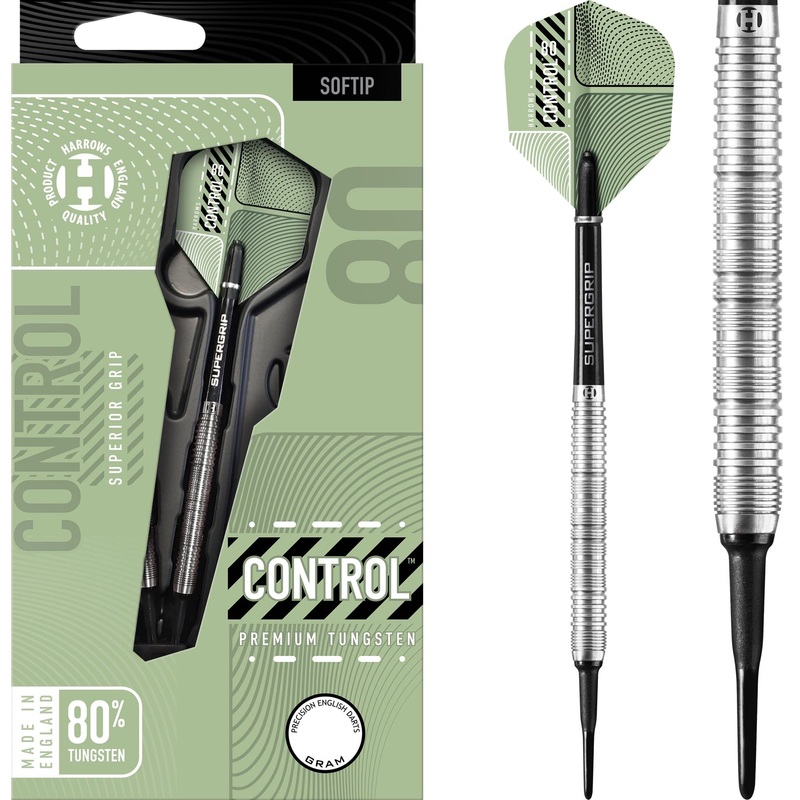 Harrows Control Parallel Darts – Soft Tip – 80% – Ringed 18g