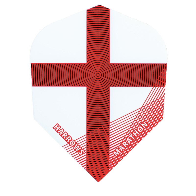 Harrows Marathon England St George Cross Red Stripe  Dart Flights (1560)