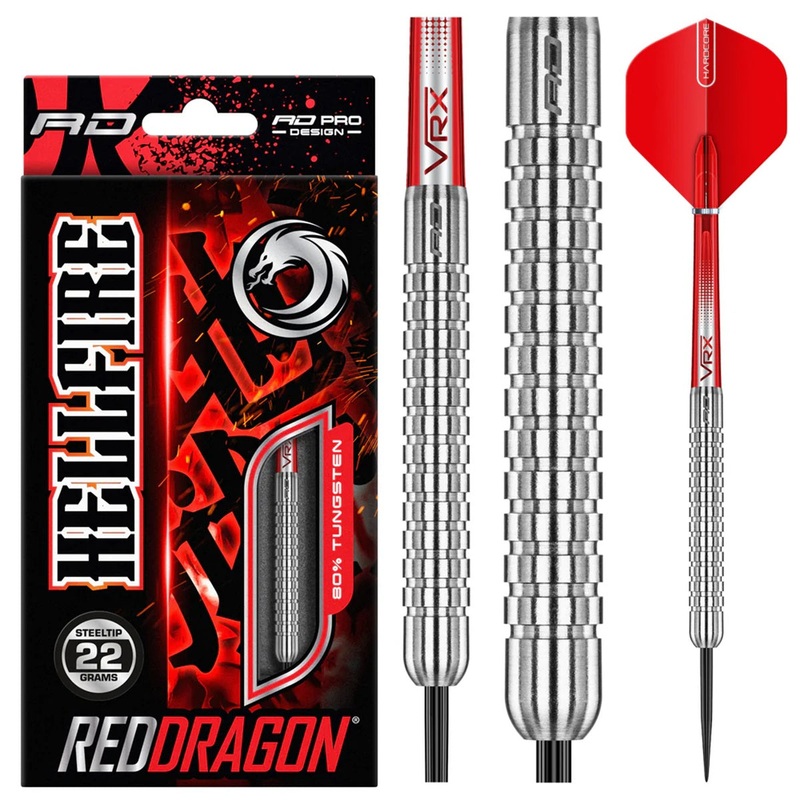 Hell Fire A 80% Tungsten Steel Tip Darts by Red Dragon 22 Gram