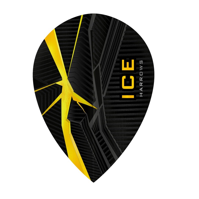 ICE Recut Yellow  Pear Dart Flights By Harrows Yellow