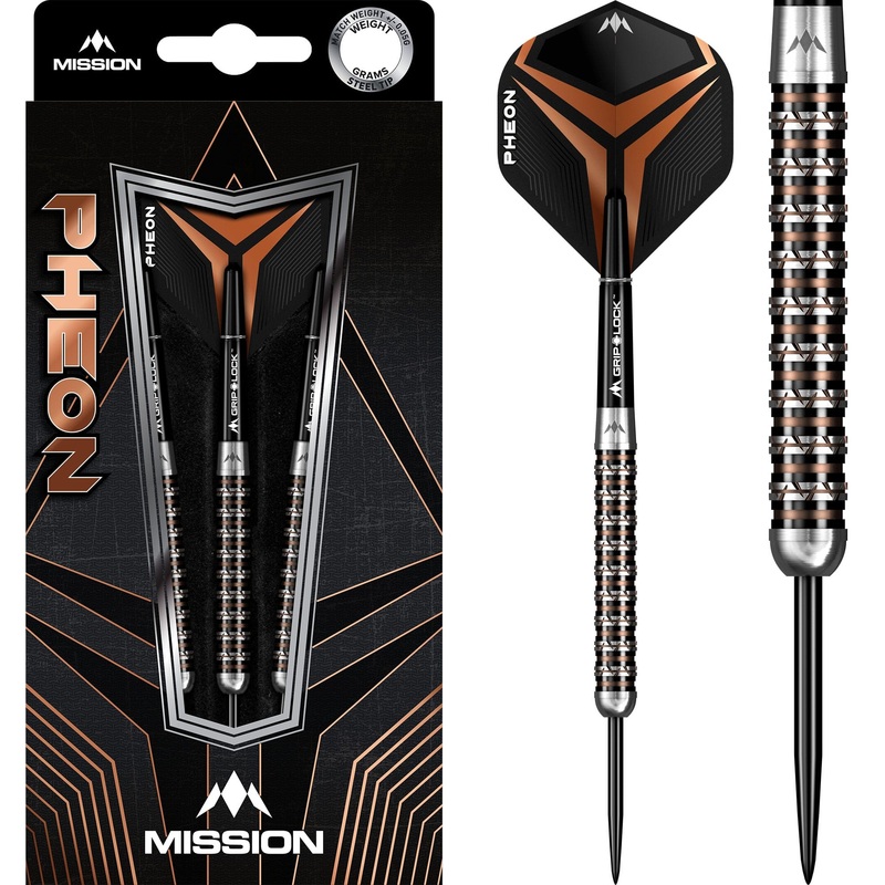 Mission Pheon Darts – Steel Tip – Electro – Black & Bronze 22g