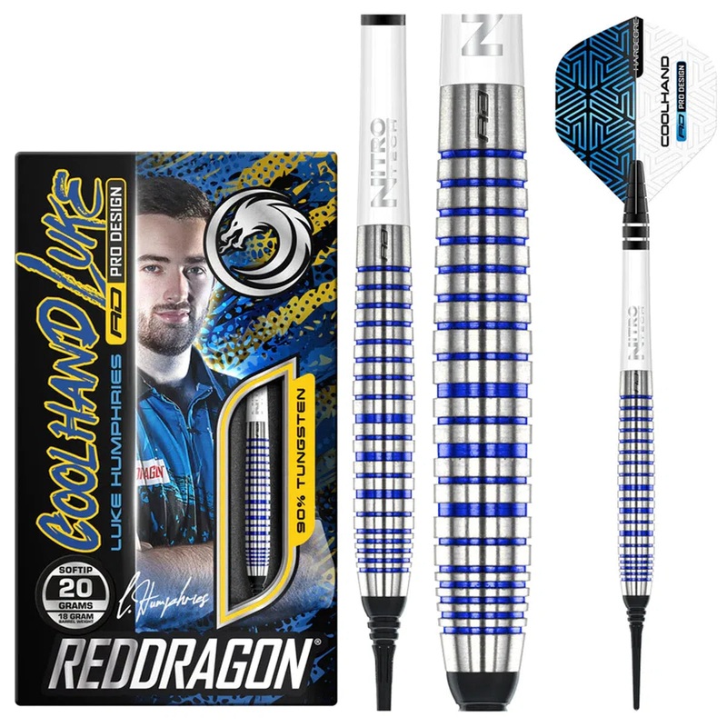 Red Dragon Luke Humphries TX3 Cool Blue SE 90% Tungsten Soft Tip Darts 20 GRAM