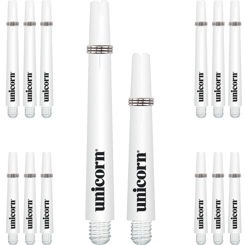 Unicorn Gripper 3 Dart Shafts – VALUE PACK – 5 Sets – White Medium