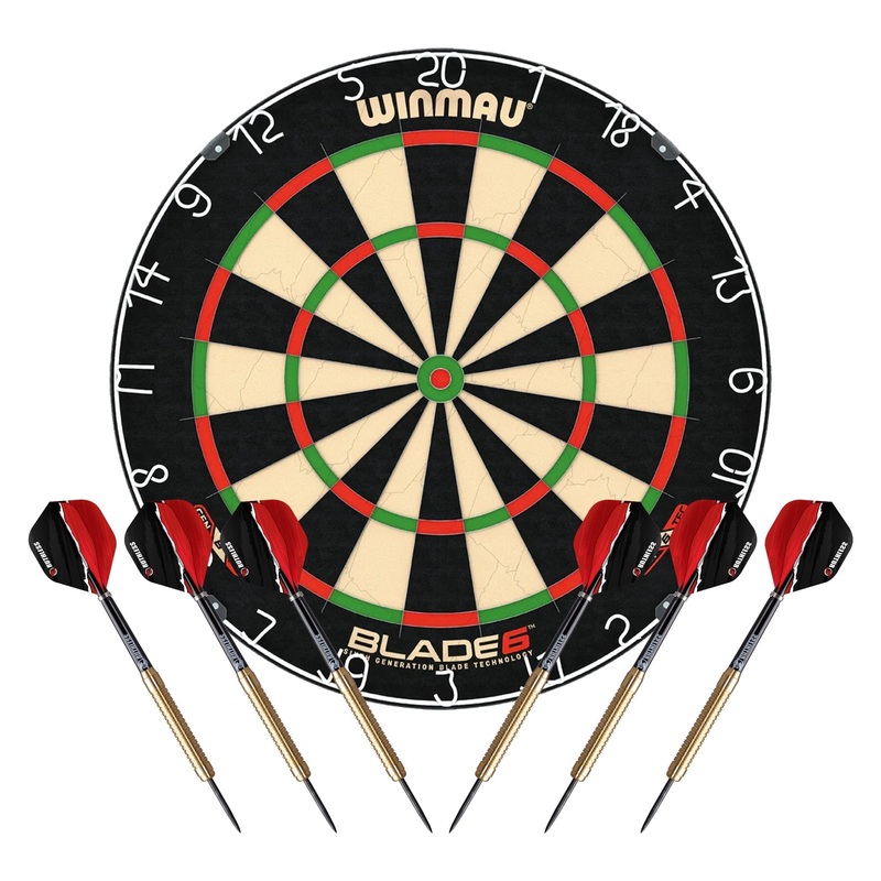 Winmau Blade 6 Dart Board with 2 Darts Sets – Professional – with Rota Lock System