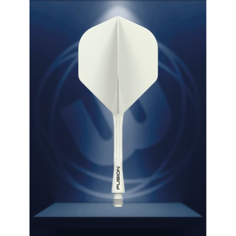 Winmau Fusion Integrated Flight & Shaft Solid White Medium White Medium (34mm in length excluding thread) Polycarbonate