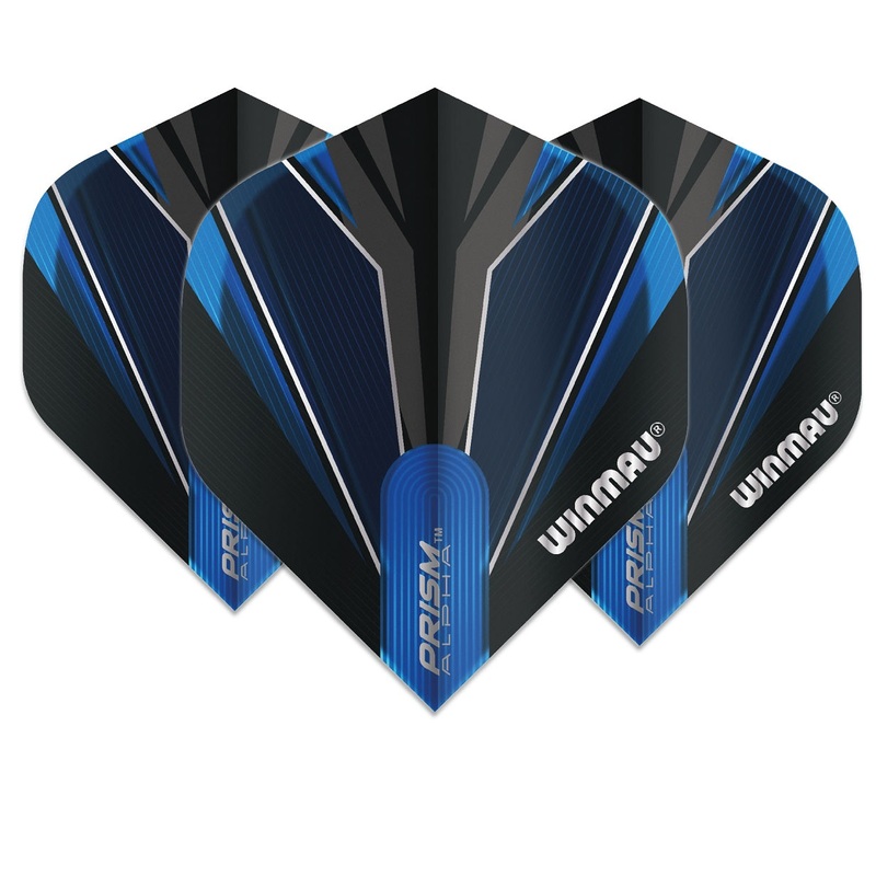 Winmau Prism Alpha Dart Flights 100 micron Standard Blue / Black Blue / Black
