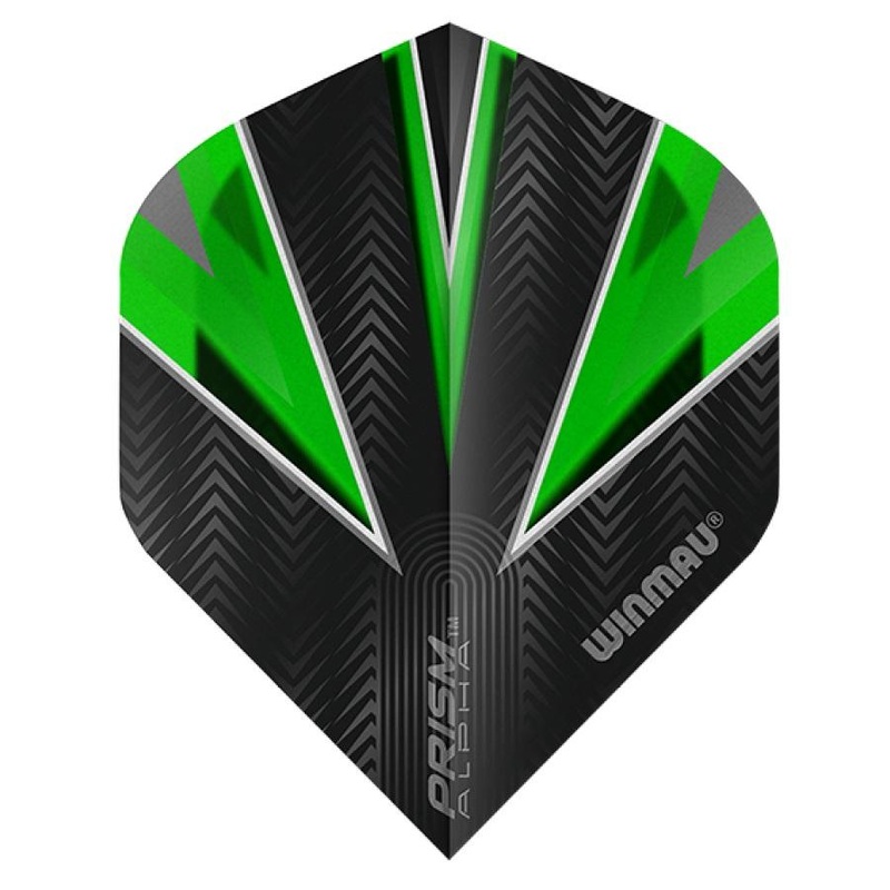 Winmau Prism Alpha Translucent Green Dart Flights Standard Black/Green