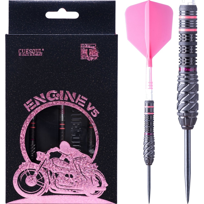 Cuesoul Engine V5 Darts – Steel Tip – 90% Tungsten – Hope Ring – Pink 23g