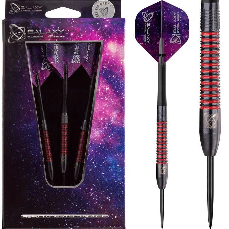 *Galaxy Jacob Schaeffer Darts – Steel Tip – Ringed – Black – 24g 24g
