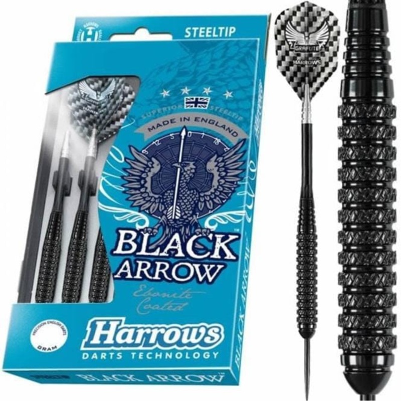 Harrows Black Arrow Darts – Steel Tip Ebonite Brass – Knurled – 20g 20g