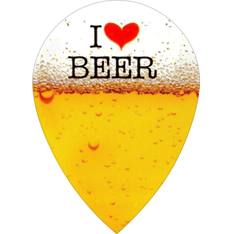 *Harrows Dart Flights – Quadro – Poly Classic – Pear – I Love Beer